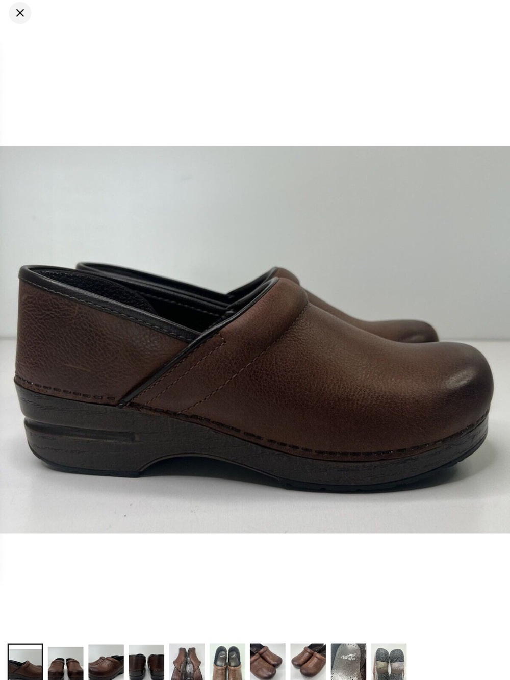 Dansko Brown Leather Slip-On Clogs